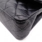 CHANEL Caviar Skin Classic W-Flap Shoulder Bag, Leather, Black, Silver Hardware