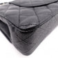 CHANEL Caviar Skin Classic W-Flap Shoulder Bag, Leather, Black, Silver Hardware