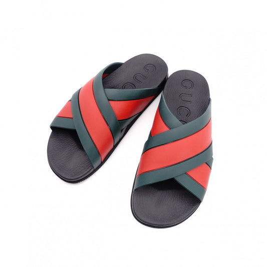 Unused GUCCI Sherry Line Sandals, Rubber, Black, Men's, US 9 (approx. 28–28.5 cm)