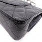 CHANEL Caviar Skin Classic W-Flap Shoulder Bag, Leather, Black, Silver Hardware