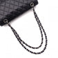 CHANEL Caviar Skin Classic W-Flap Shoulder Bag, Leather, Black, Silver Hardware
