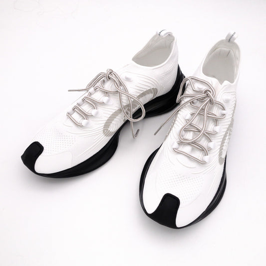Unused GUCCI Run Low-Top Sneakers, Cotton and Rubber, White, Men's US 12.5 (approx. 31–31.5 cm)