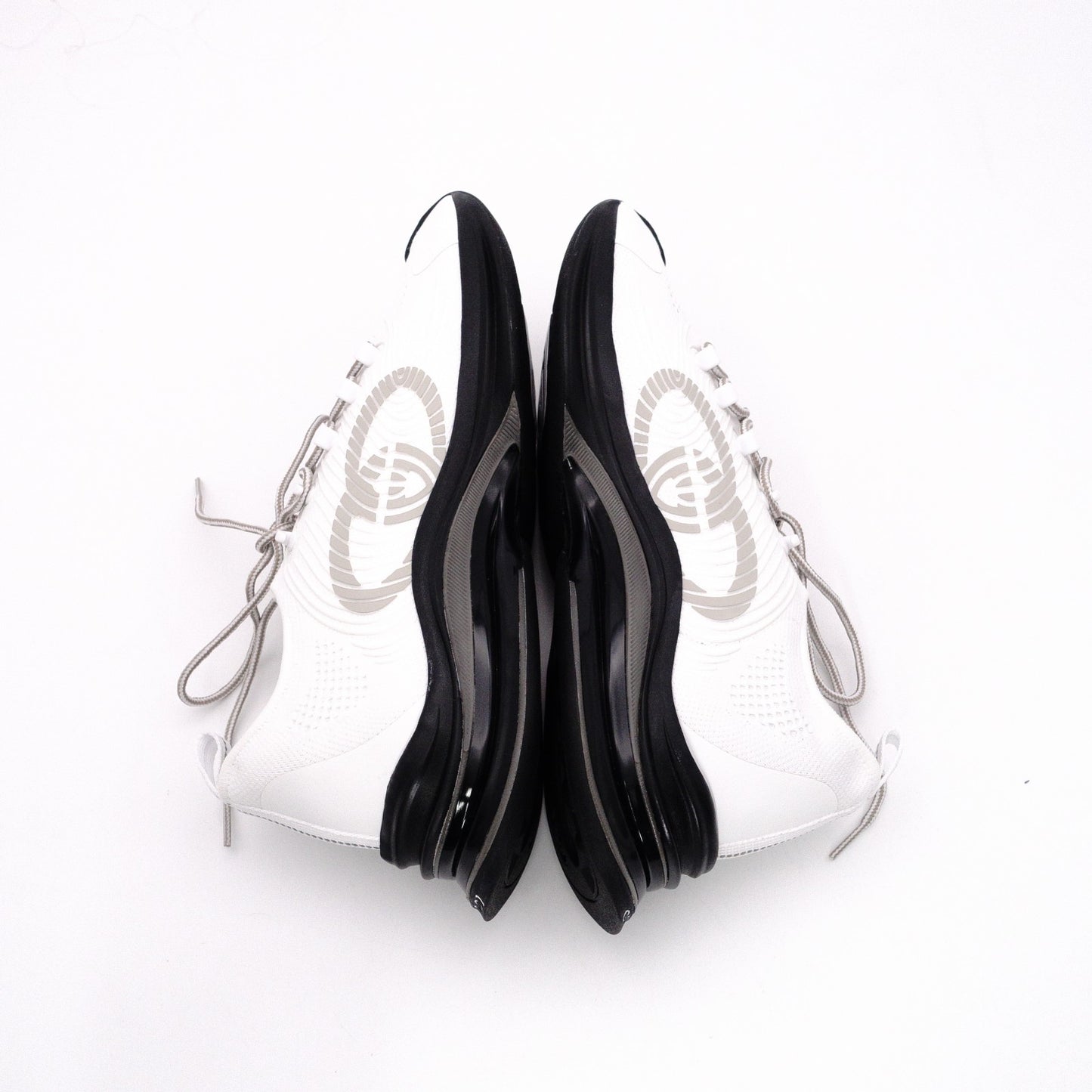 Unused GUCCI Run Low-Top Sneakers, Cotton and Rubber, White, Men's US 12.5 (approx. 31–31.5 cm)