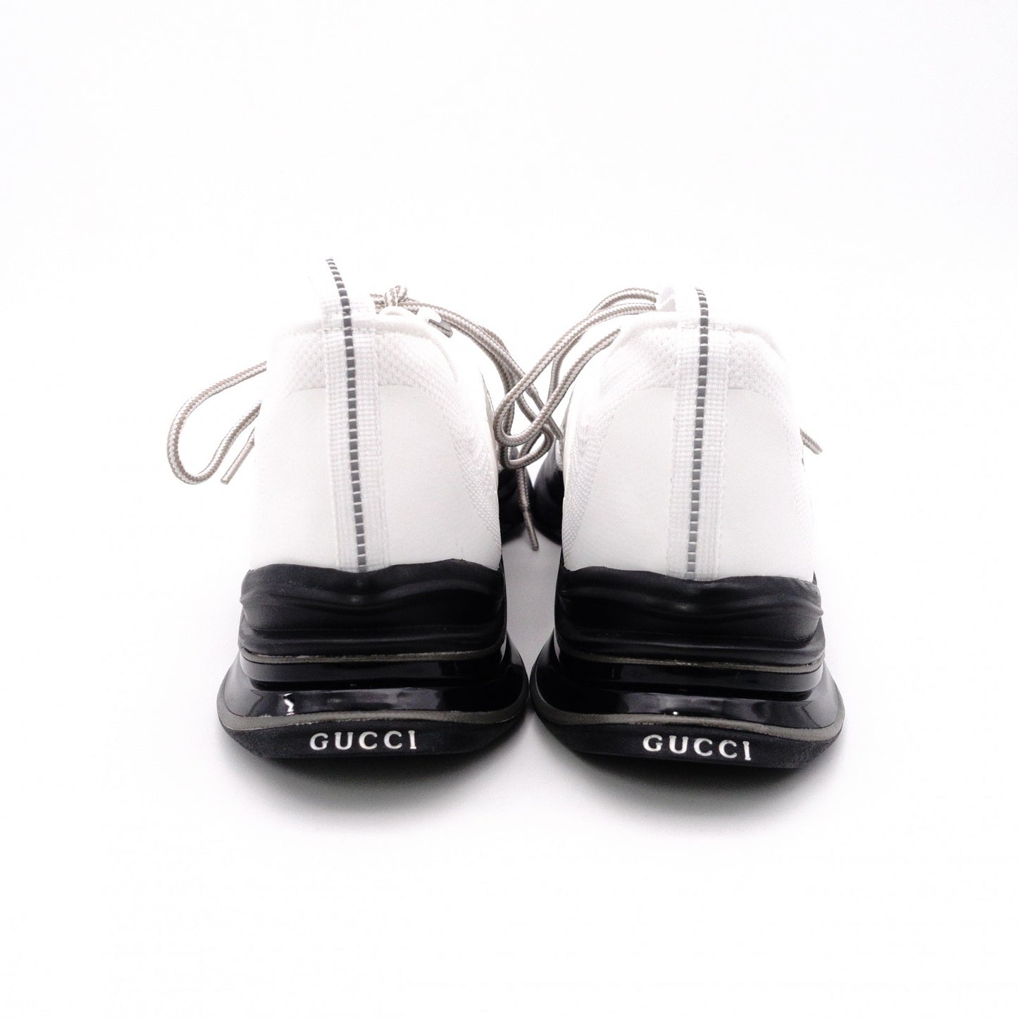 Unused GUCCI Run Low-Top Sneakers, Cotton and Rubber, White, Men's US 12.5 (approx. 31–31.5 cm)