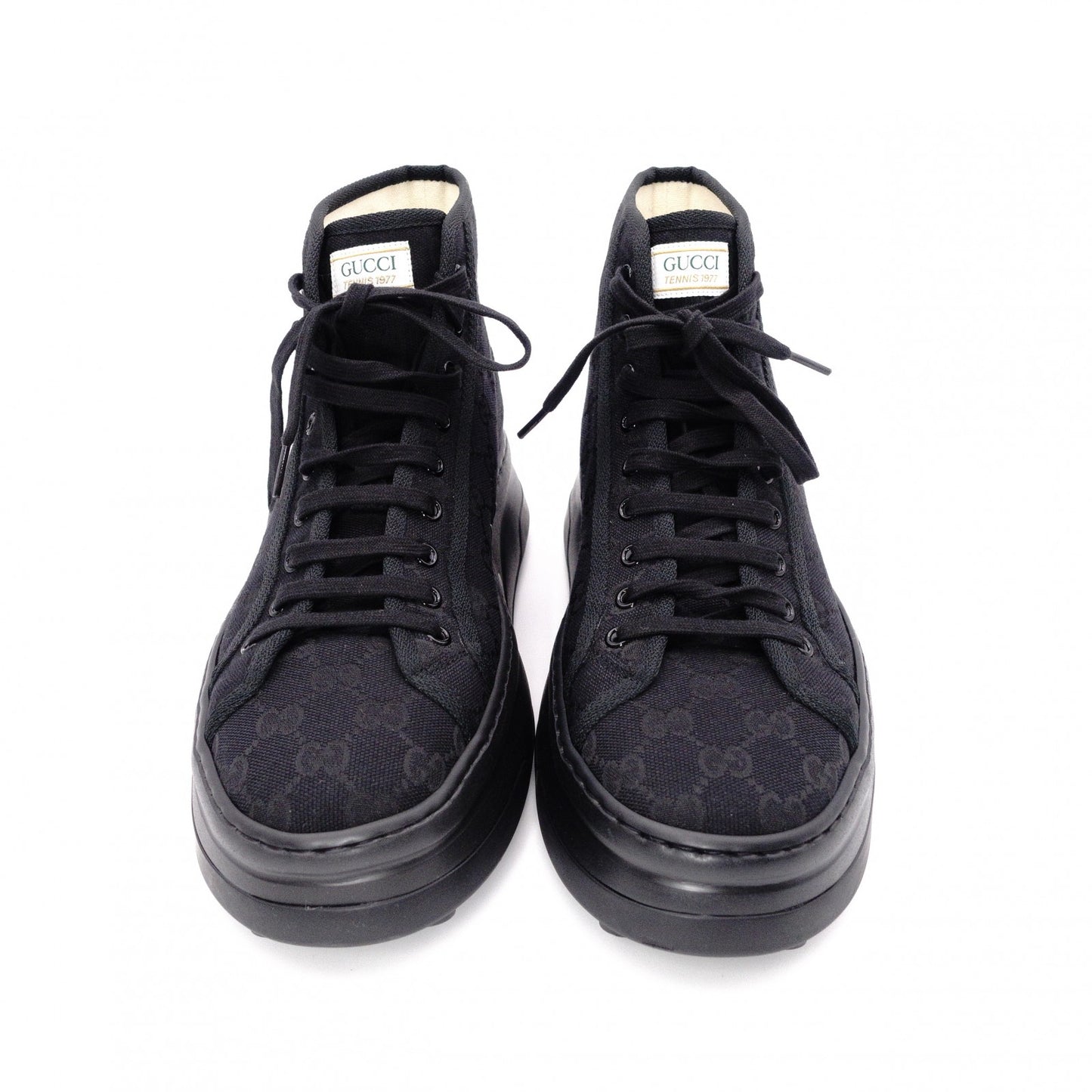 Unused GUCCI Sneakers, Canvas, Black, Men's, US 11.5 (approx. 29–29.5 cm), Black GG Logo