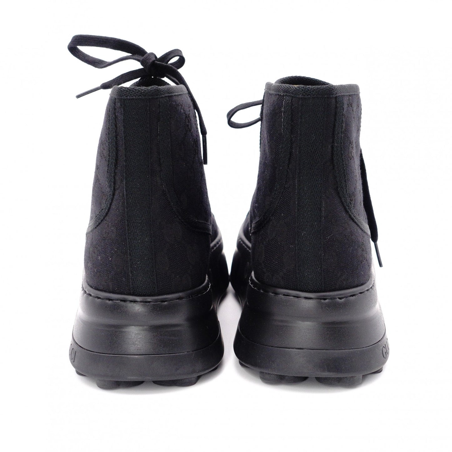Unused GUCCI Sneakers, Canvas, Black, Men's, US 11.5 (approx. 29–29.5 cm), Black GG Logo