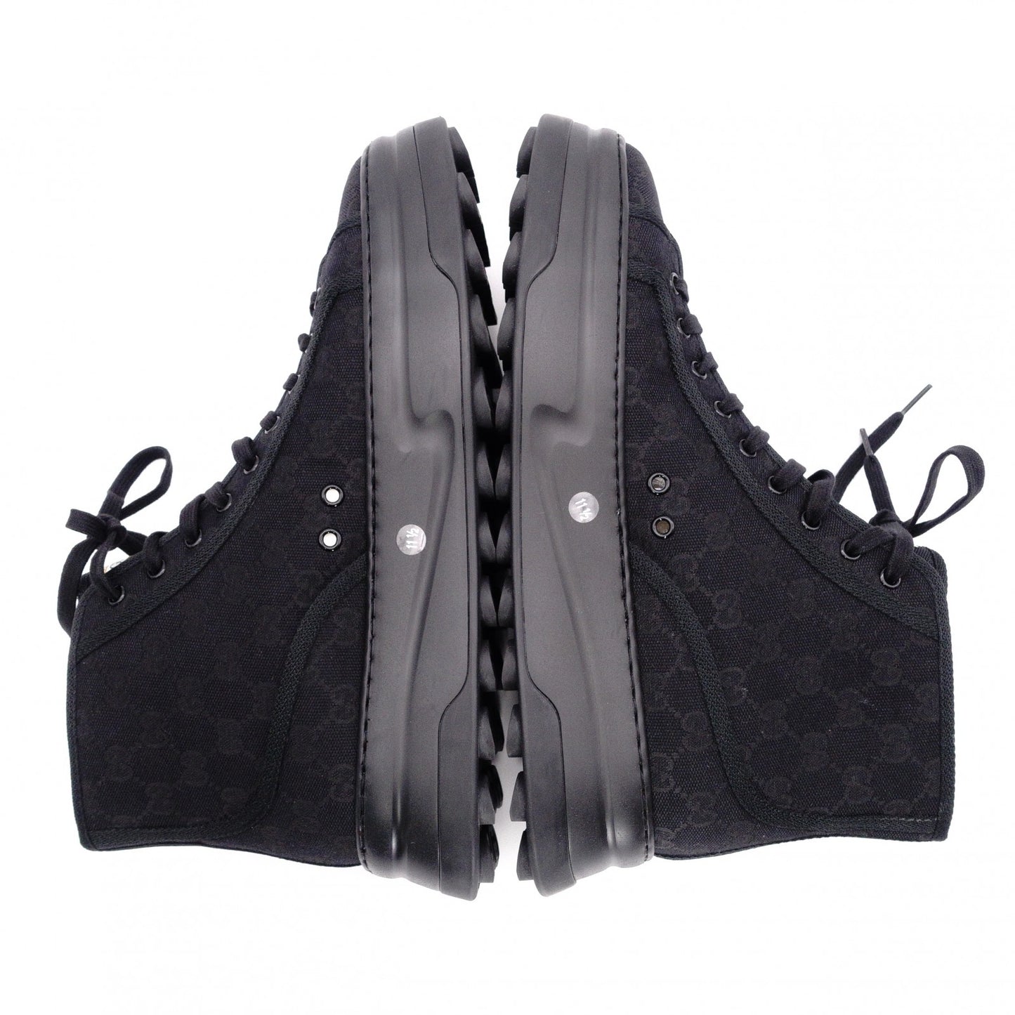 Unused GUCCI Sneakers, Canvas, Black, Men's, US 11.5 (approx. 29–29.5 cm), Black GG Logo