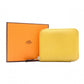 HERMES Azap Silk-in Compact Coin Case Yellow, Silver Hardware