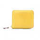 HERMES Azap Silk-in Compact Coin Case Yellow, Silver Hardware