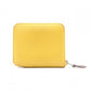 HERMES Azap Silk-in Compact Coin Case Yellow, Silver Hardware