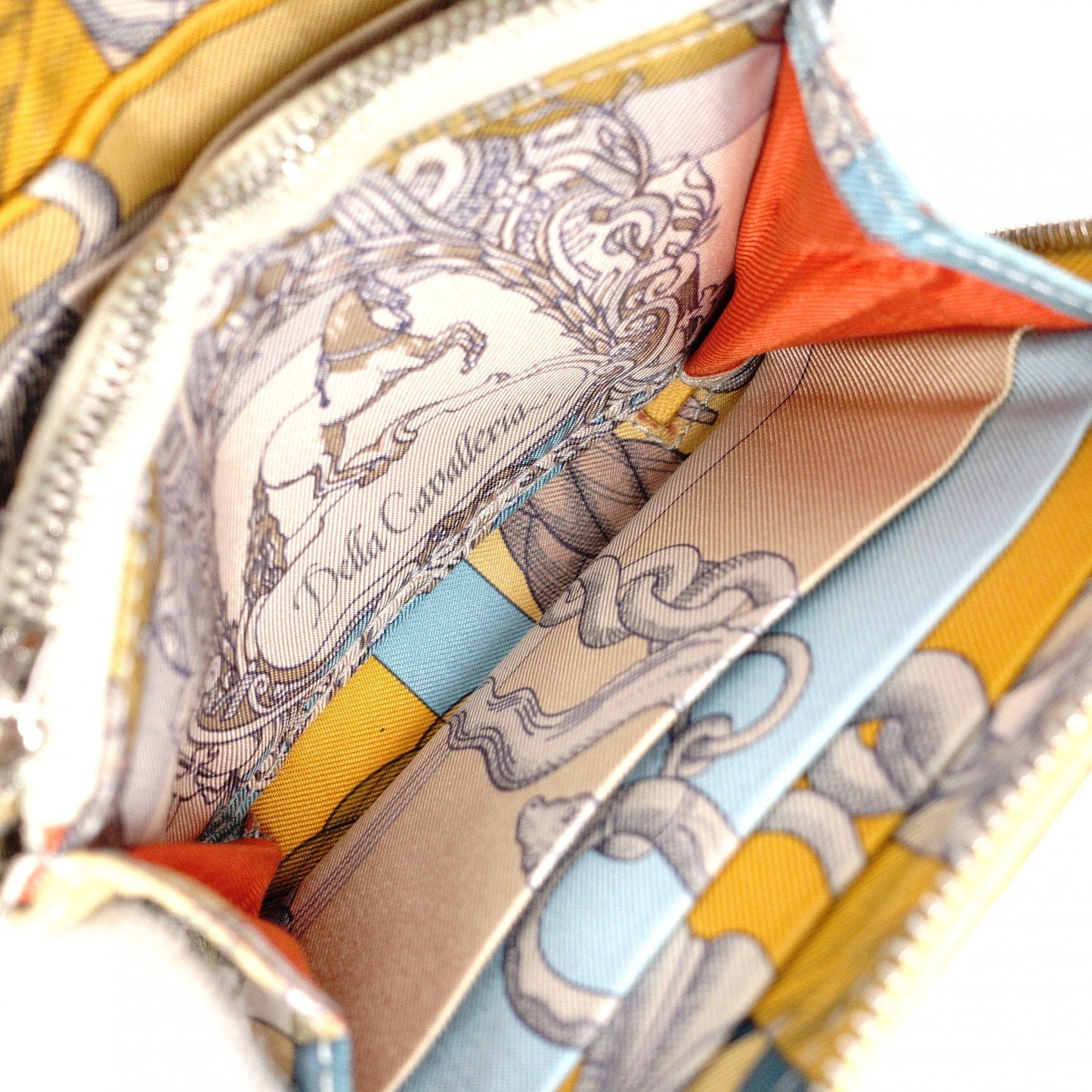 HERMES Azap Silk-in Compact Coin Case Yellow, Silver Hardware