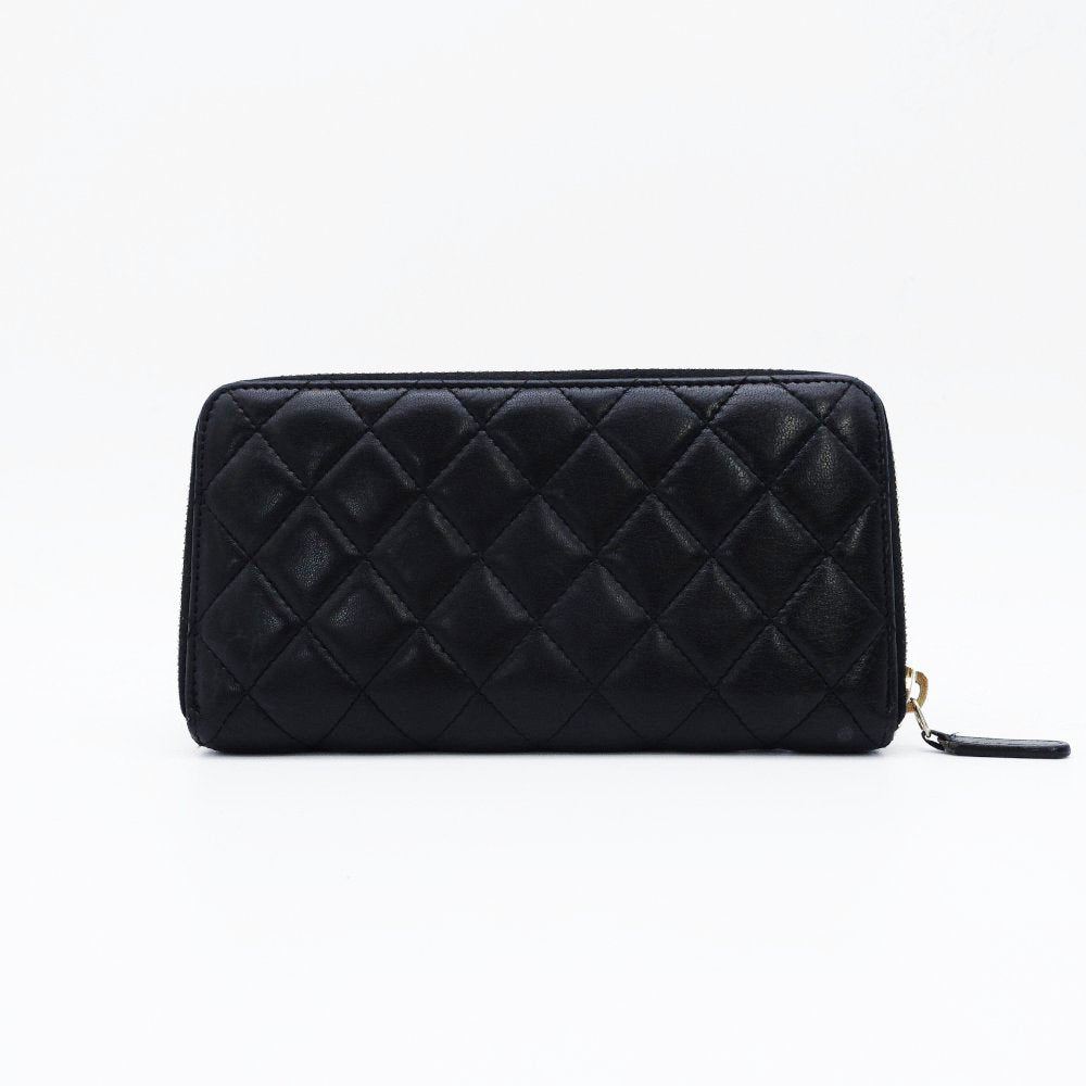 CHANEL Matrasse Purse/leather black USED Women