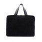 LOEWE Amasona Handbag, Suede Leather, Black Tote Bag with Silver Hardware