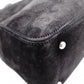 LOEWE Amasona Handbag, Suede Leather, Black Tote Bag with Silver Hardware