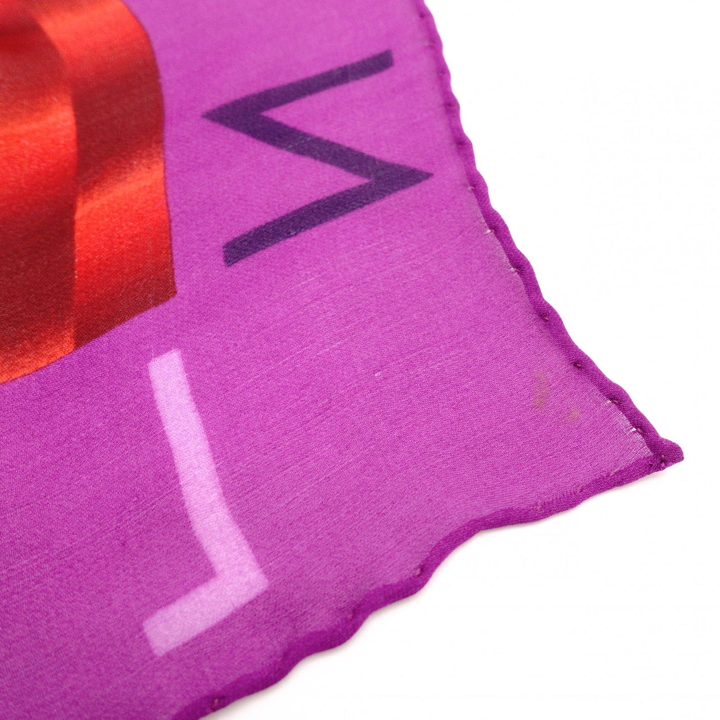 LOUIS VUITTON Damier Scarf, Silk, Red/Purple, 90x90, Women's