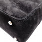 LOEWE Amasona Handbag, Suede Leather, Black Tote Bag with Silver Hardware