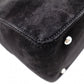 LOEWE Amasona Handbag, Suede Leather, Black Tote Bag with Silver Hardware
