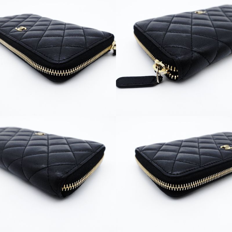 CHANEL Matrasse Purse/leather black USED Women