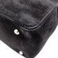LOEWE Amasona Handbag, Suede Leather, Black Tote Bag with Silver Hardware
