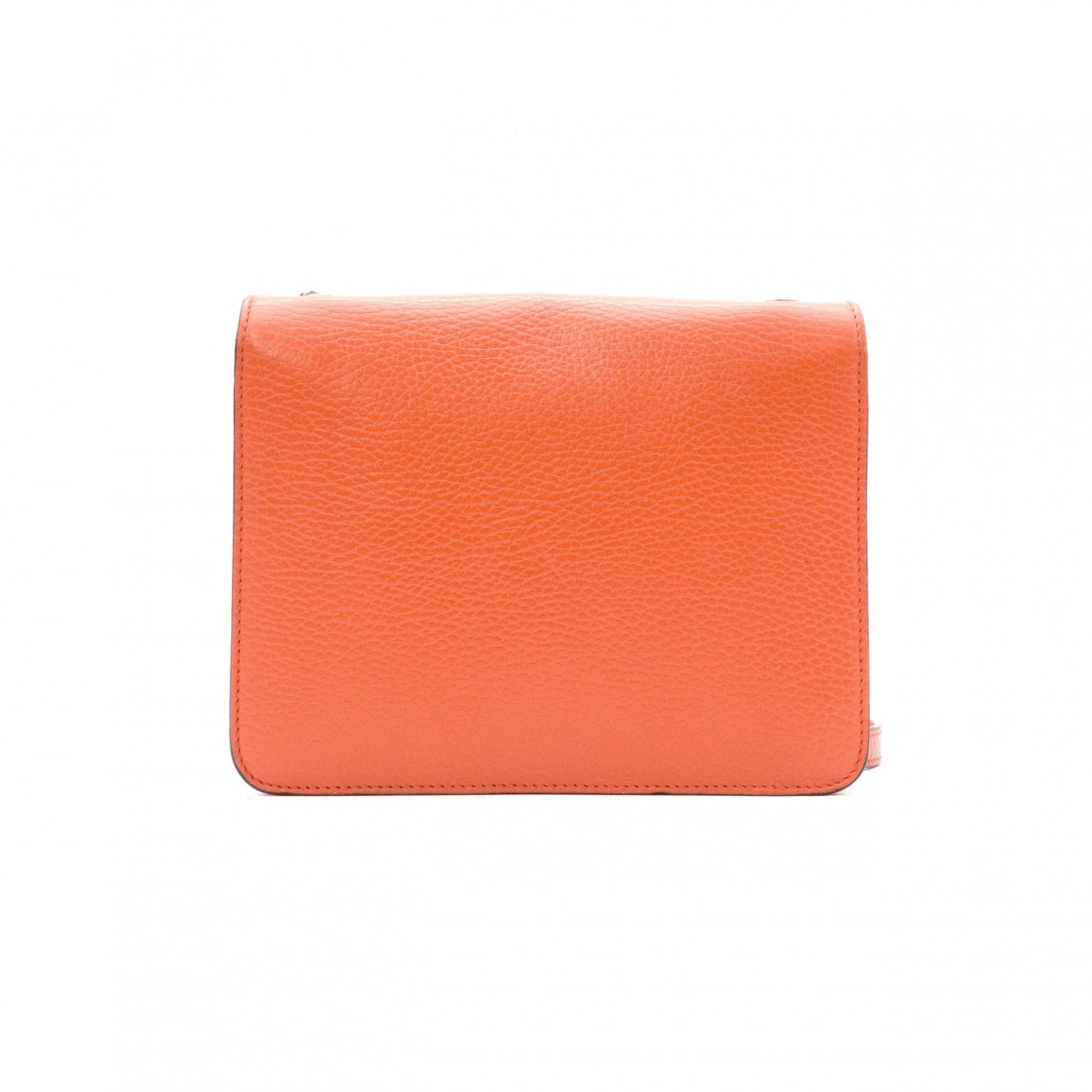 GUCCI Interlocking Shoulder Bag, Leather, Orange, Gold Hardware Women