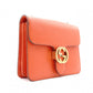GUCCI Interlocking Shoulder Bag, Leather, Orange, Gold Hardware Women