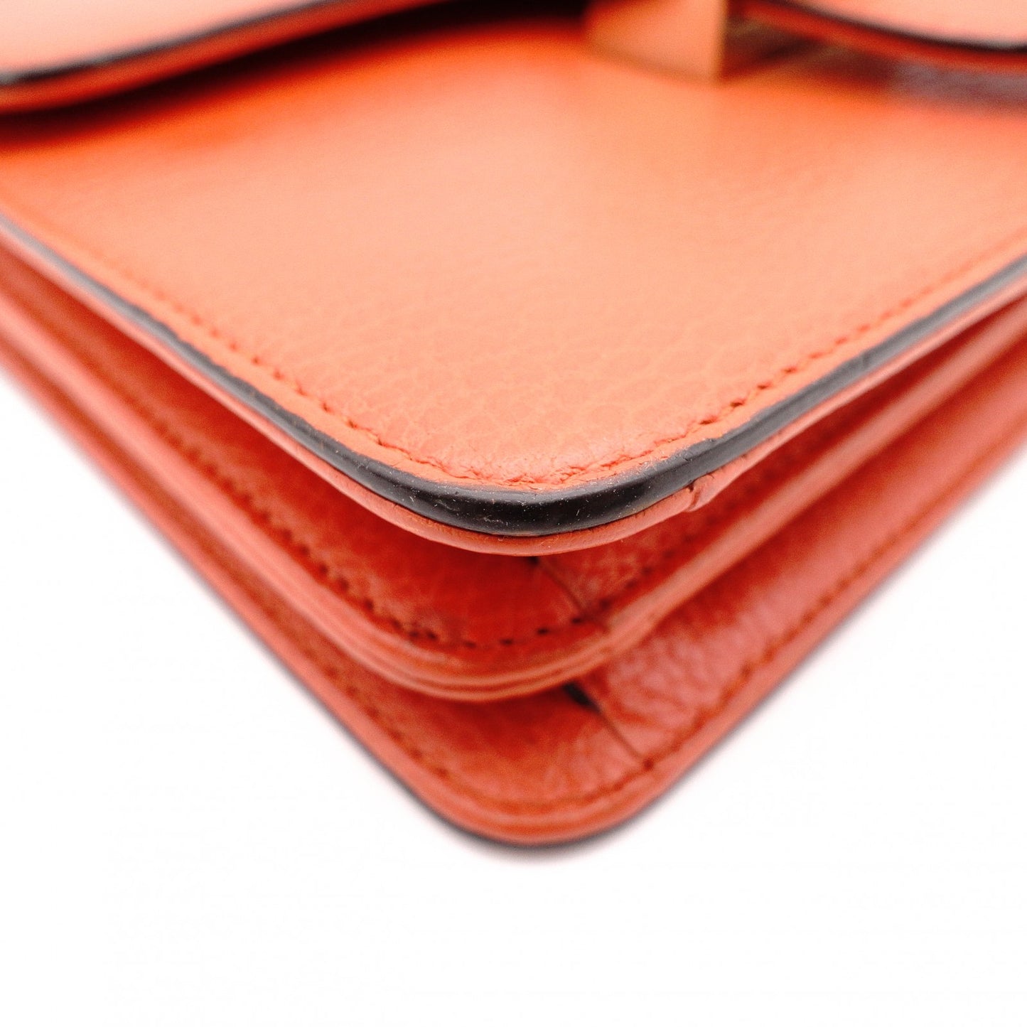 GUCCI Interlocking Shoulder Bag, Leather, Orange, Gold Hardware Women