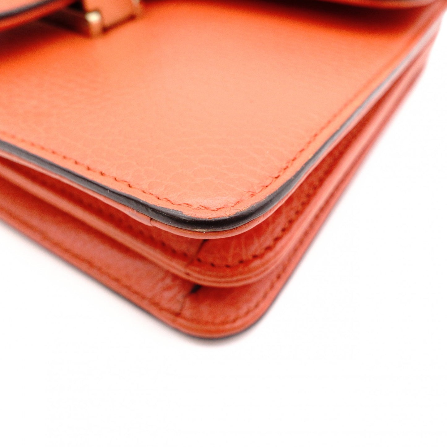 GUCCI Interlocking Shoulder Bag, Leather, Orange, Gold Hardware Women