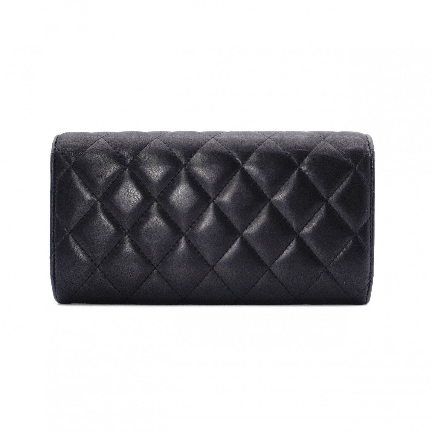 CHANEL Lambskin Matelassé Long Wallet, Leather Wallet with Gold Hardware