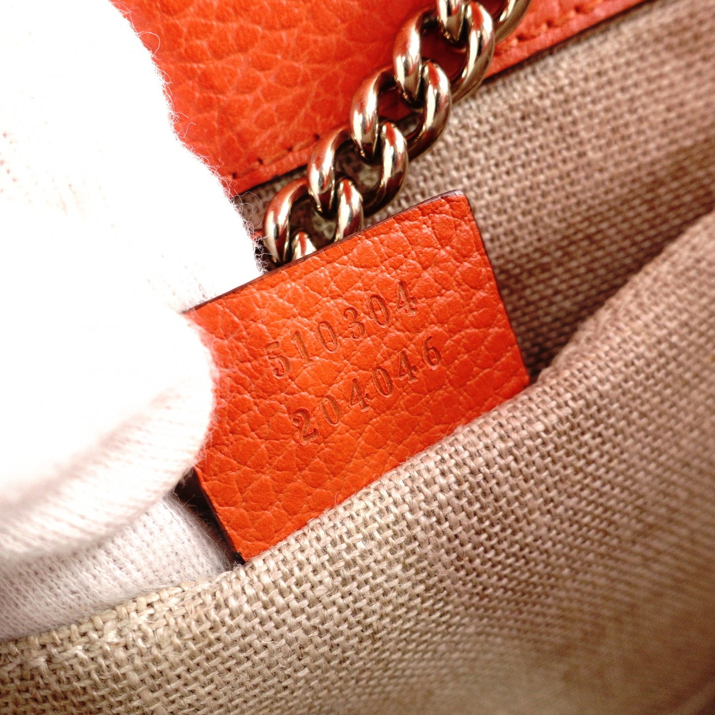 GUCCI Interlocking Shoulder Bag, Leather, Orange, Gold Hardware Women