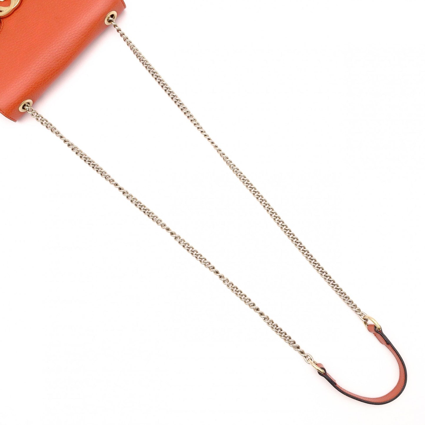 GUCCI Interlocking Shoulder Bag, Leather, Orange, Gold Hardware Women