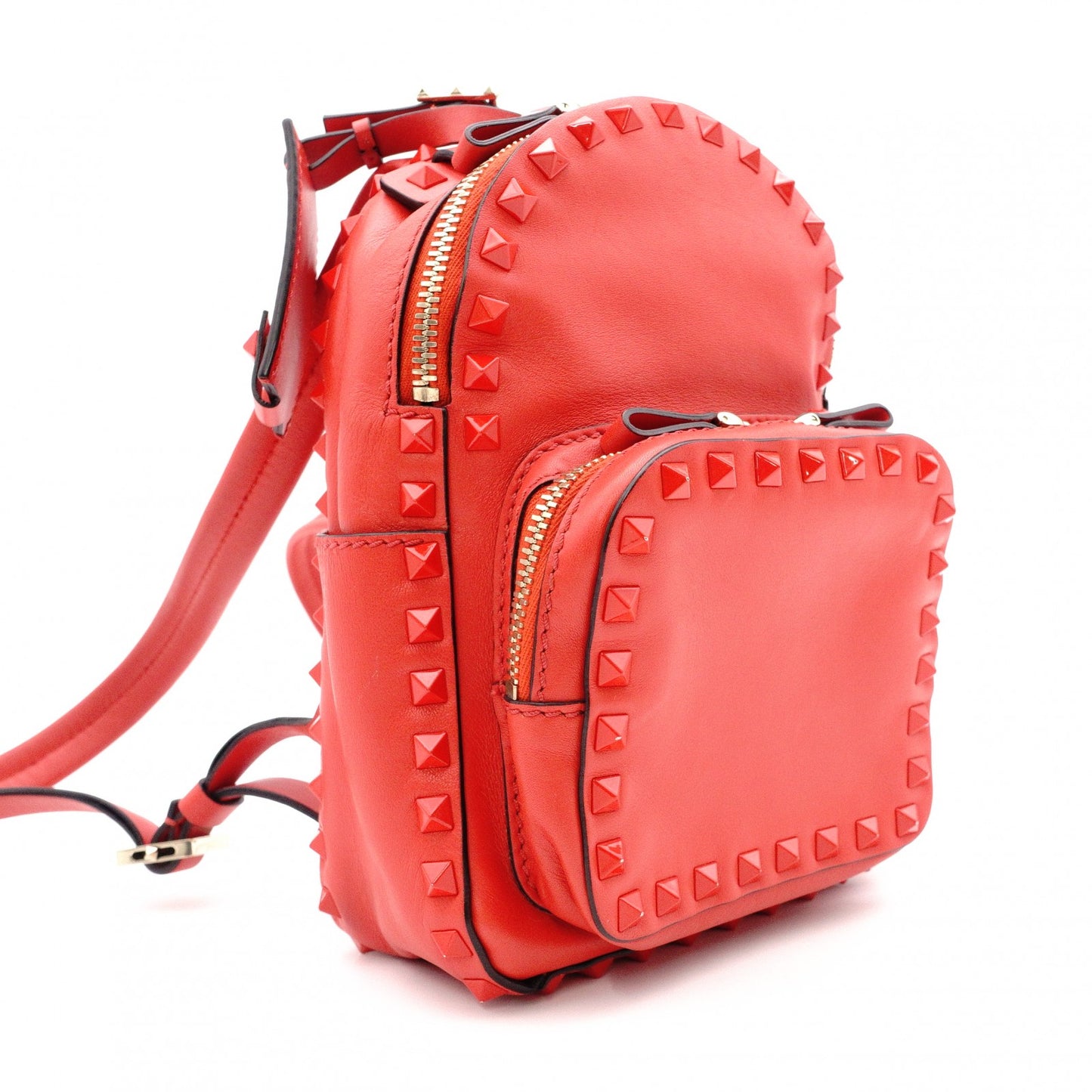 Valentino Garavani Rockstud Backpack, Leather, Red, Women's