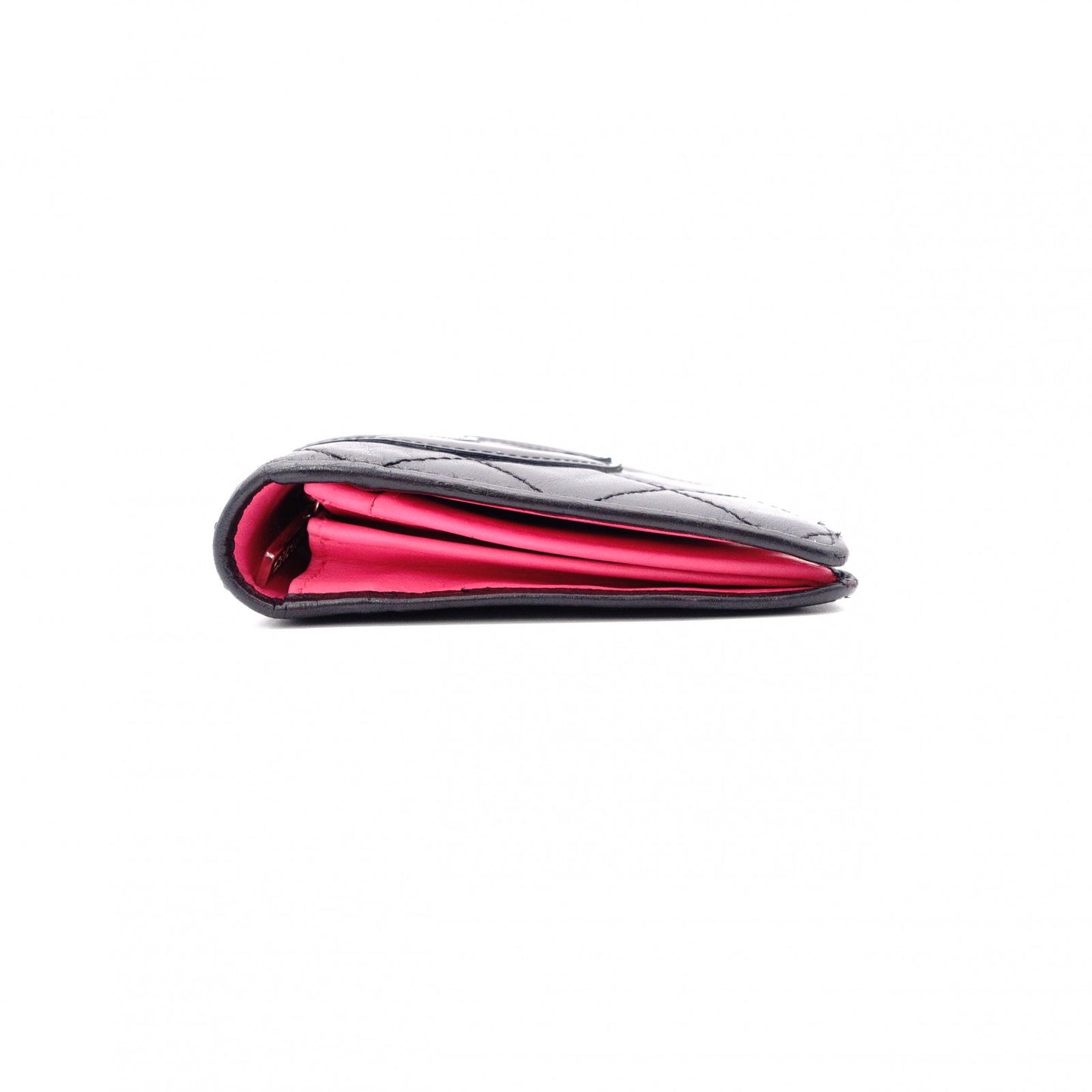 CHANEL Lambskin Cambon Line Long Wallet, Leather, Pink, CC Logo