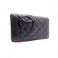 CHANEL Lambskin Cambon Line Long Wallet, Leather, Pink, CC Logo