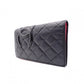 CHANEL Lambskin Cambon Line Long Wallet, Leather, Pink, CC Logo