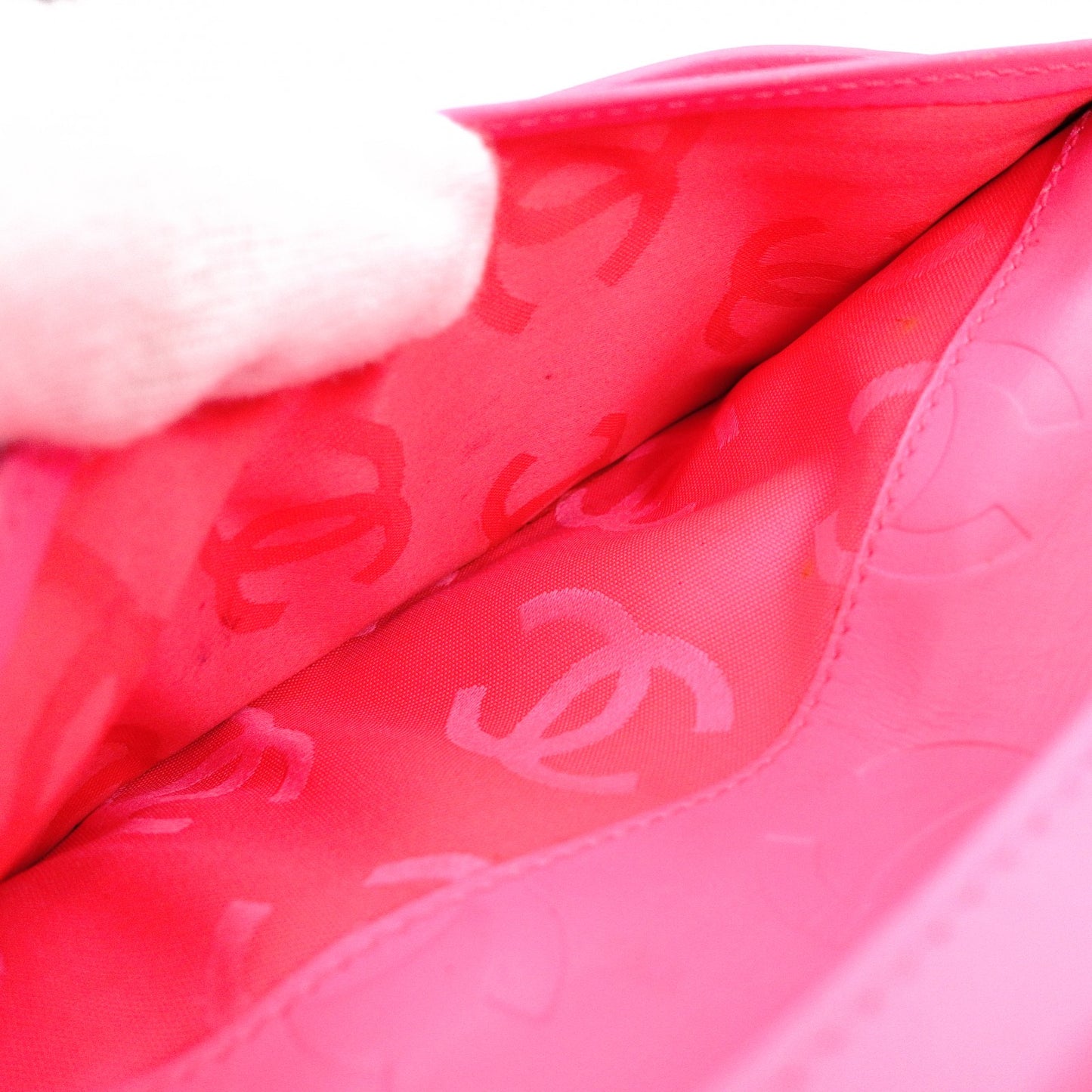 CHANEL Lambskin Cambon Line Long Wallet, Leather, Pink, CC Logo