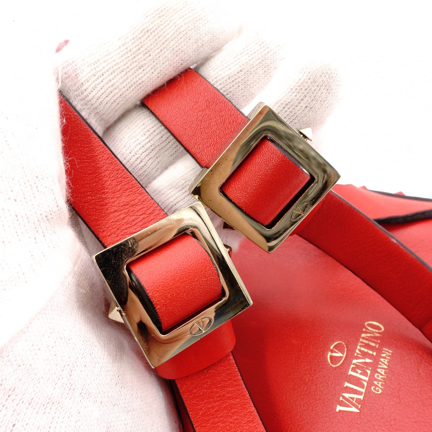 Valentino Garavani Rockstud Backpack, Leather, Red, Women's