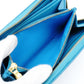 LOUIS VUITTON Embossed Zippy Wallet Turquoise Blue Leather Long Wallet Gold Hardware 7-12-451