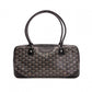 GOYARD Saint Martin Shoulder Bag, PVC and Leather, Black, Brown, and Yellow