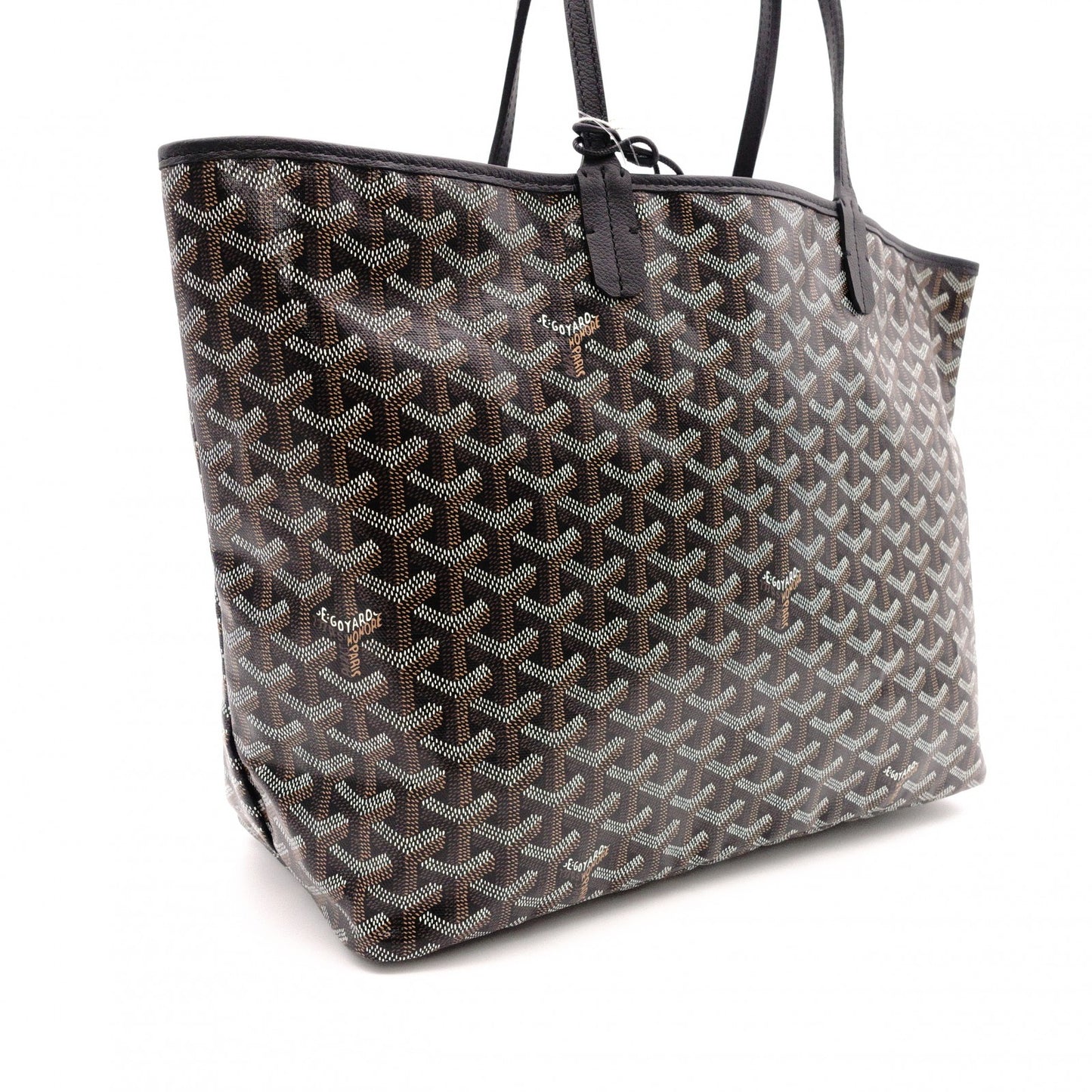 Unused, Tagged GOYARD Saint-Louis PM Tote Bag / PVC / Leather / Black / Includes Pouch / Work Bag / Business Bag