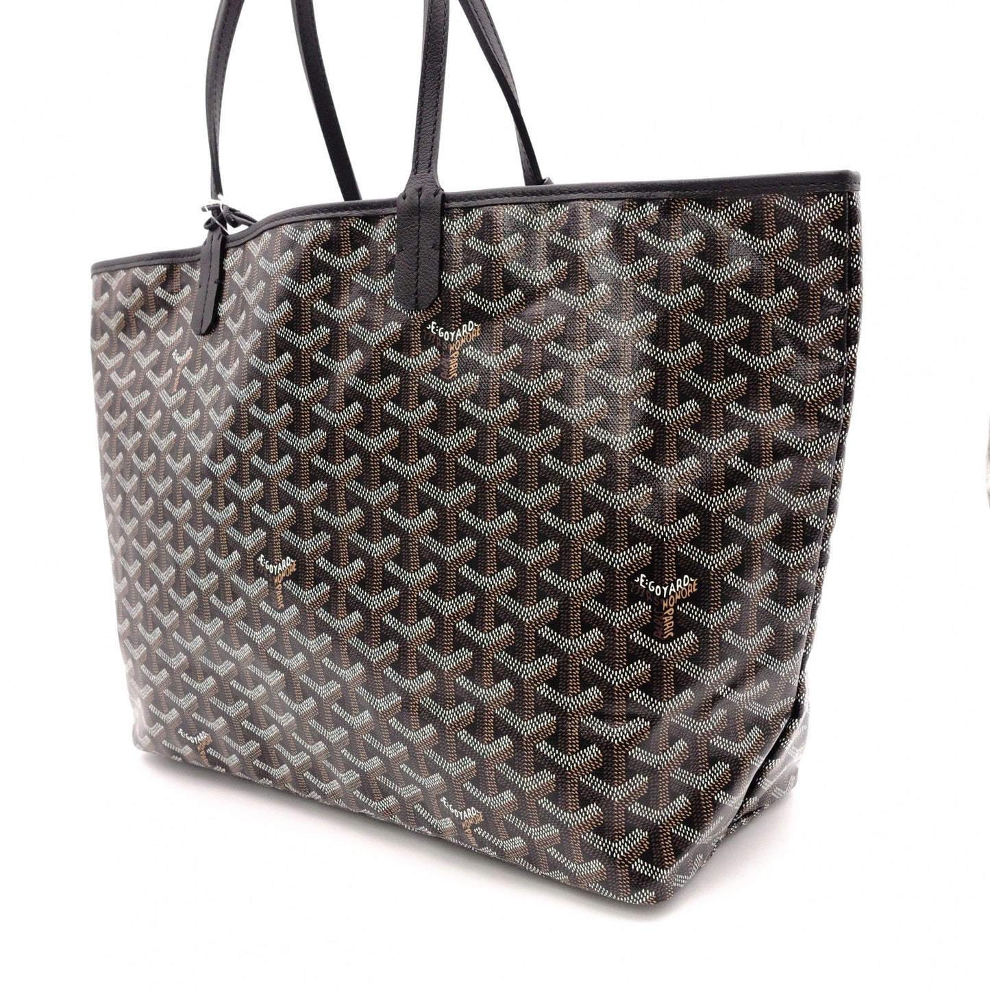 Unused, Tagged GOYARD Saint-Louis PM Tote Bag / PVC / Leather / Black / Includes Pouch / Work Bag / Business Bag