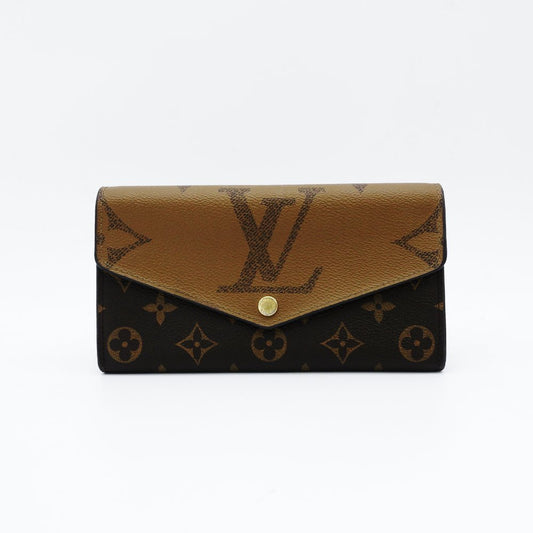 LOUIS VUITTON Monogram Giant Reverse Portefeuille Sara M80726 Brown PVC Leather 7-12-567