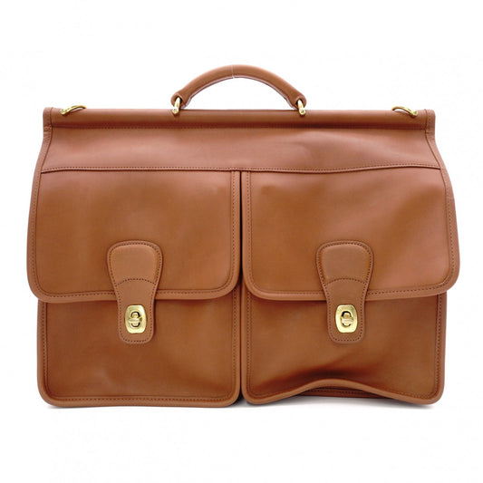 COACH Old Coach Business Bag, Leather, Brown, Men's