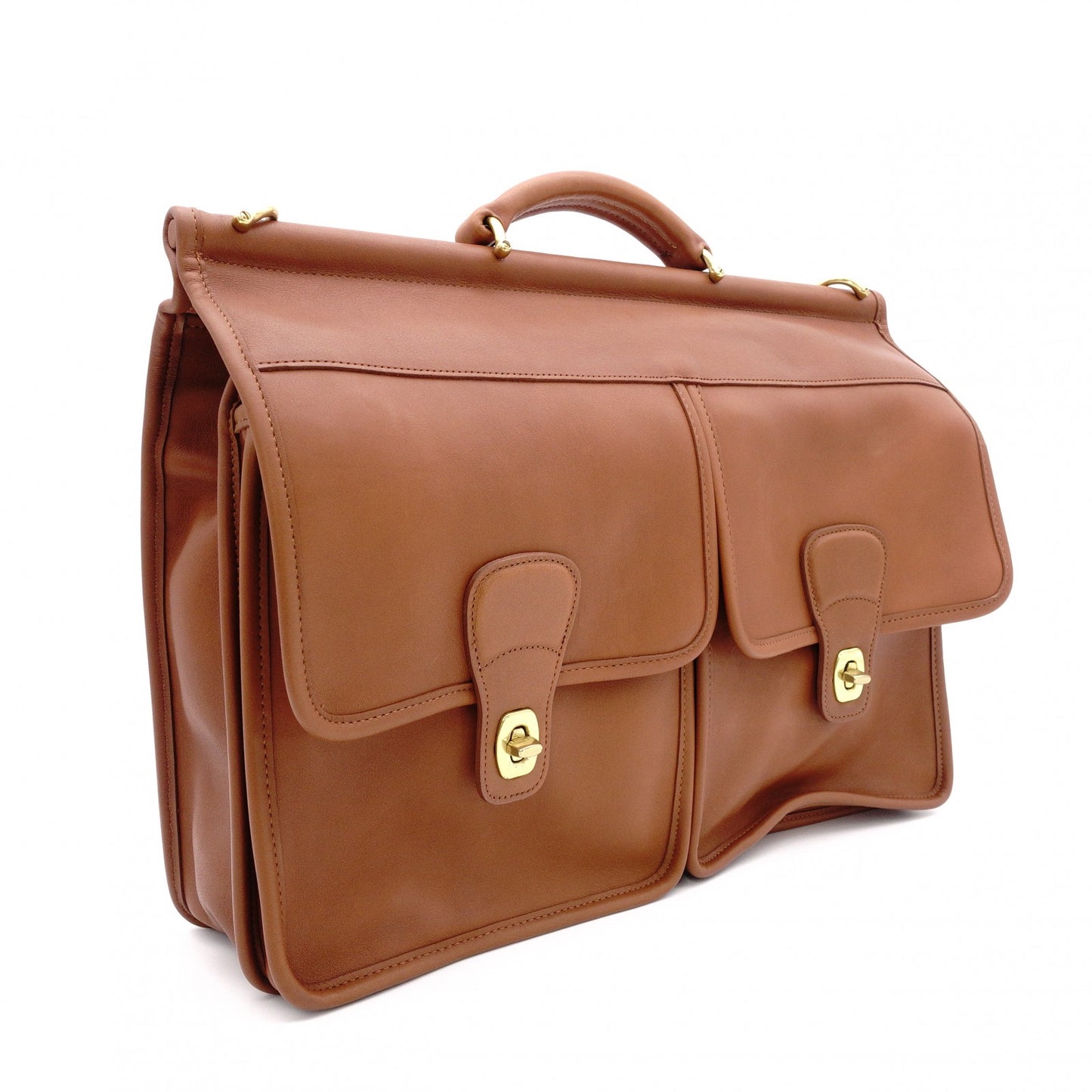 COACH Old Coach Business Bag, Leather, Brown, Men's