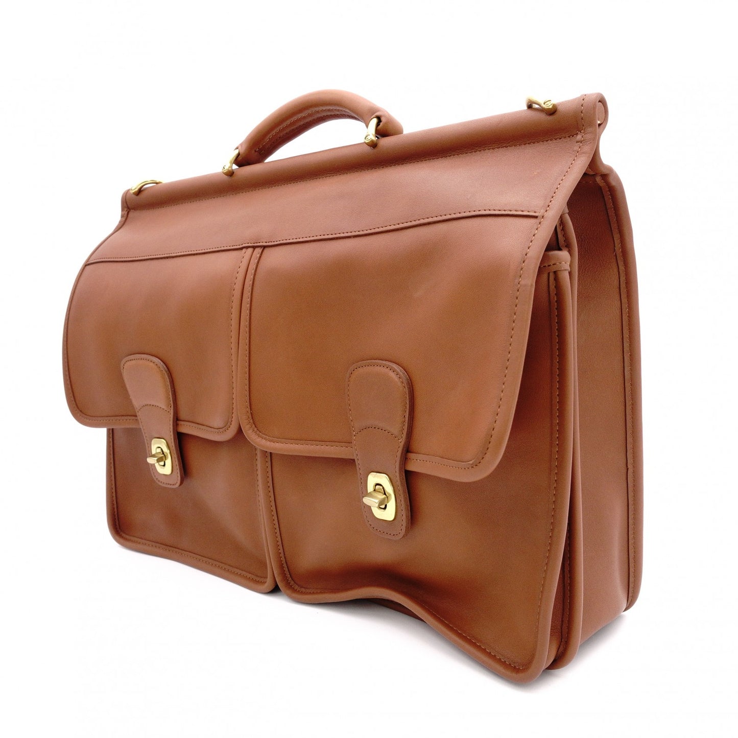 COACH Old Coach Business Bag, Leather, Brown, Men's