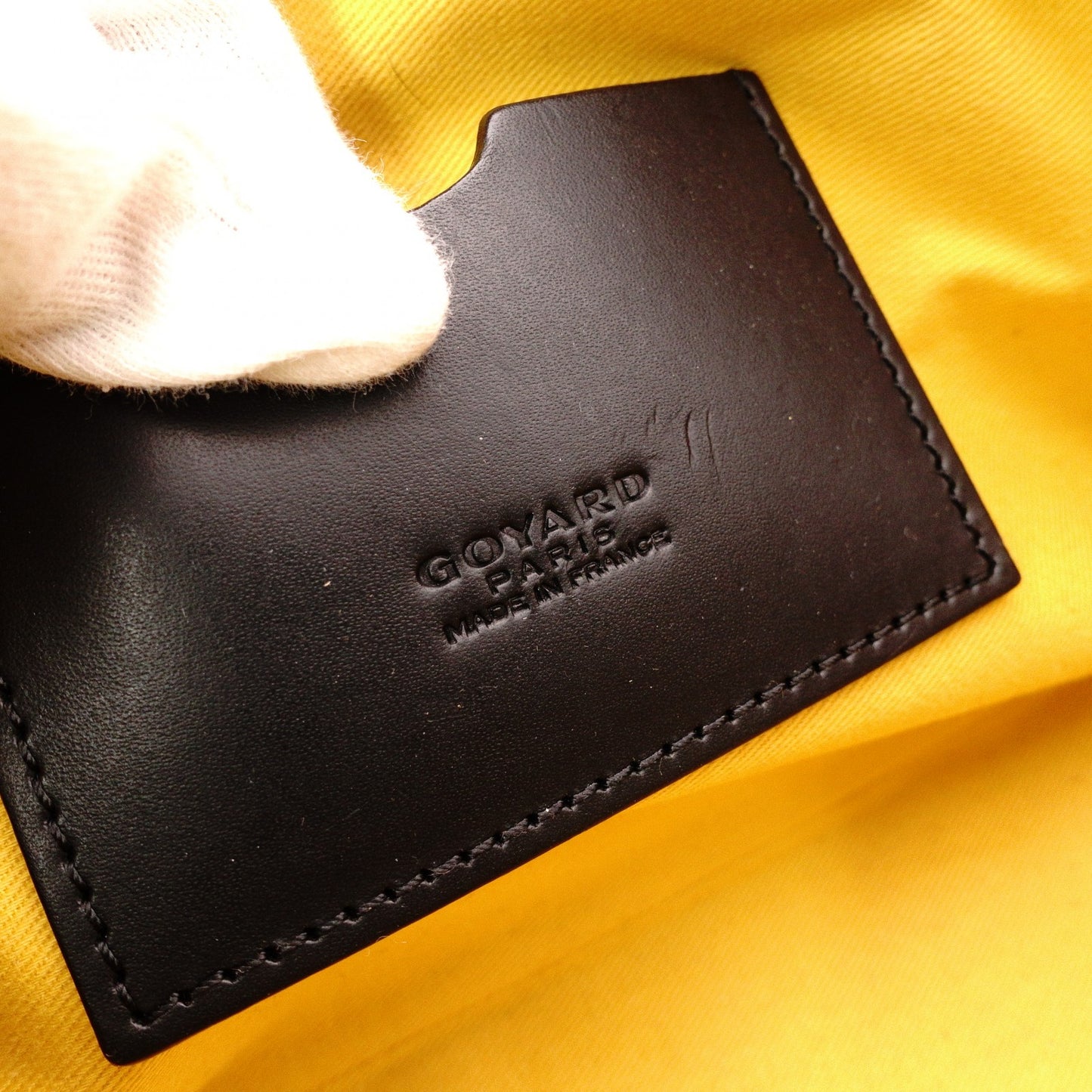 GOYARD Saint Martin Shoulder Bag, PVC and Leather, Black, Brown, and Yellow