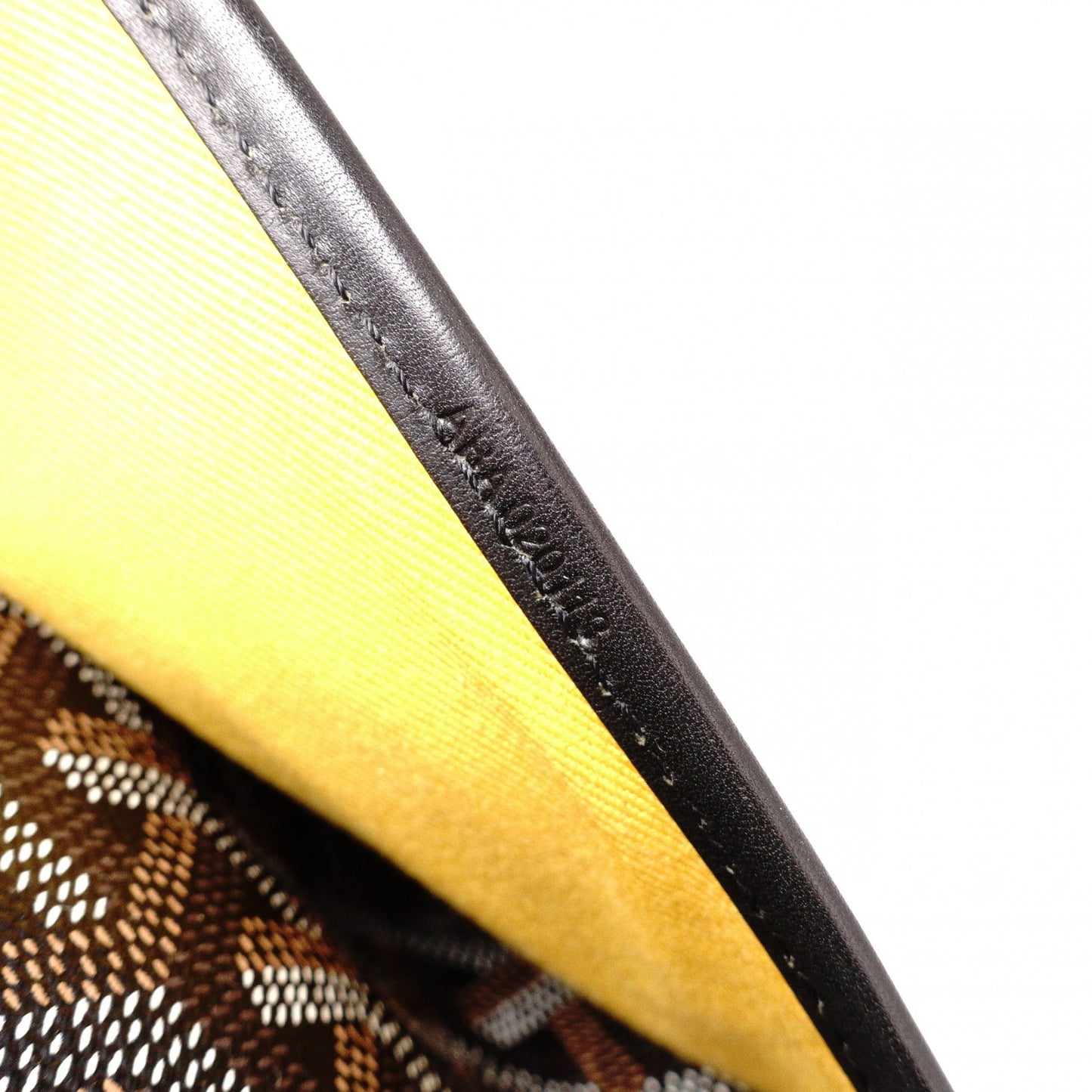 GOYARD Saint Martin Shoulder Bag, PVC and Leather, Black, Brown, and Yellow