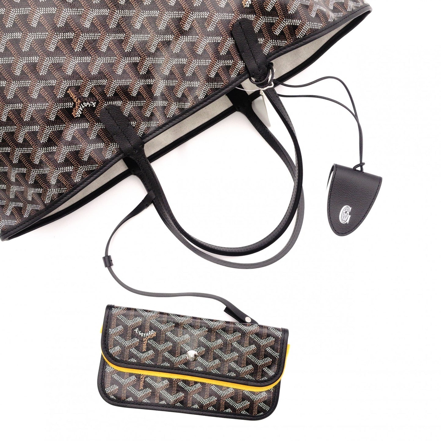 Unused, Tagged GOYARD Saint-Louis PM Tote Bag / PVC / Leather / Black / Includes Pouch / Work Bag / Business Bag