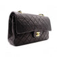 CHANEL Classic W-Flap Matelassé Shoulder Bag, Leather, Black, Gold Hardware