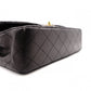 CHANEL Classic W-Flap Matelassé Shoulder Bag, Leather, Black, Gold Hardware