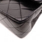 CHANEL Classic W-Flap Matelassé Shoulder Bag, Leather, Black, Gold Hardware